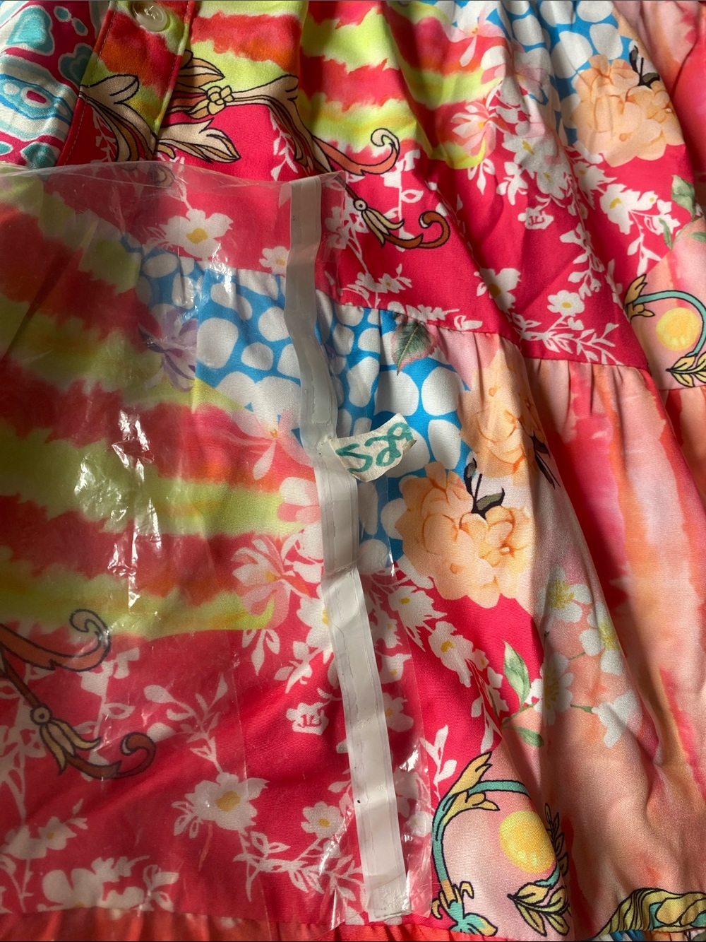 NWT Vibrant Multi-Print Boho Swing Dress L S29 - Picture 2 of 2